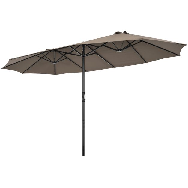 Coast Dubbele Parasol 470 x 280 cm - XXL - UV-Bescherming - Handslinger - 12 Ribben