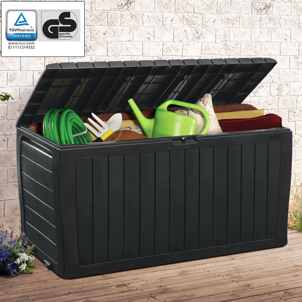 Keter Opslagbox Marvel Plus antraciet 117x45x57cm met wielen