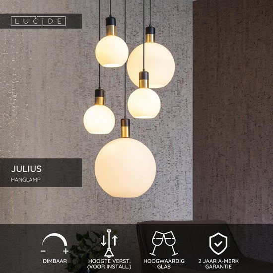 Lucide JULIUS - Hanglamp - 5xE27 - Opaal