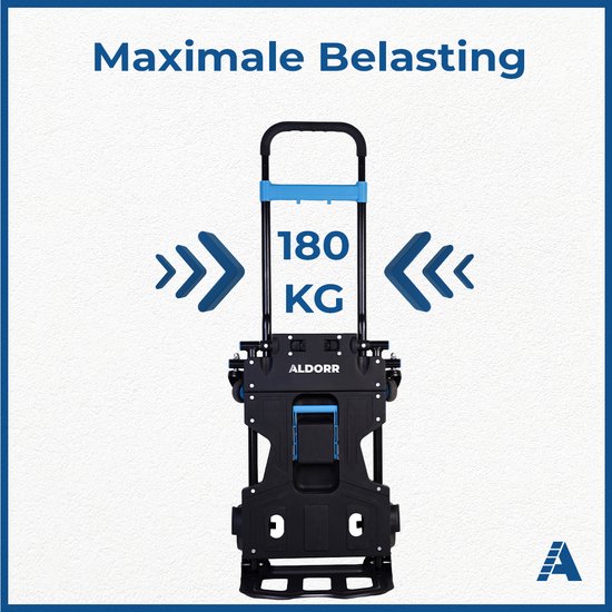 ALDORR 2-in-1 Opvouwbare Steekwagen en transportkar - Draagvermogen transportkar Max. 150kg en Steekwagen Max. 75kg - Opvouwbaar Transportkar - Inklapbaar Meubelhondje - Steekkar - Magazijnwagen - Meubelroller