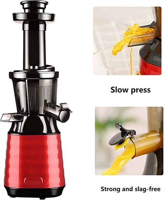 Fuegobird Slowjuicer - Voor Groente en Fruit - 800ml - Rood