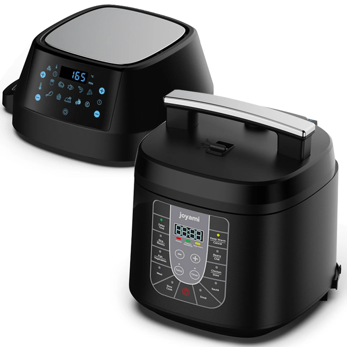 Joyami 6L Airfryer en Snelkookpan Combo - Dubbel Display - Zwart