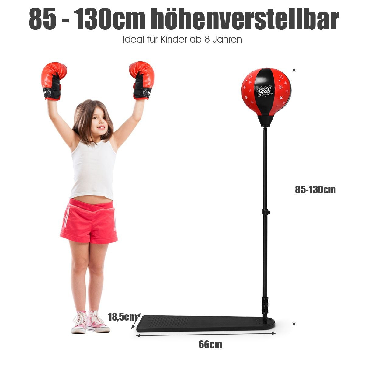 Coast Staande Boksbal Op Voet - Bokstrainer - Hoogte 85-130 cm - Rood