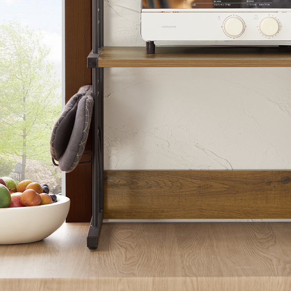 SoBuy Magnetronkast - Keukenrek - Ovenkast - 2 Laags - 60 x 36 x 72 cm - 40kg Draagvermogen