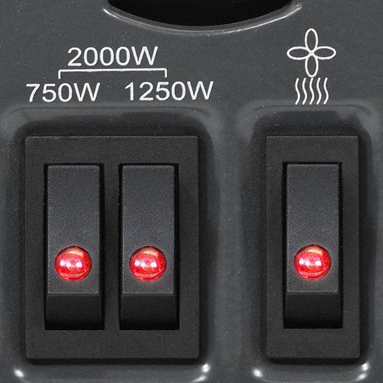 TROTEC Elektrische kachel - Convector - TCH 26 E - tijdschakelaar - programmeerbaar - 3 standen - overhittingsbescherming - vorstbescherming