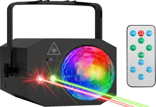 Auronic LED Discolamp - Party laser - Kinderen - Feestverlichting - Disco licht - Afstandsbediening en Muziekgestuurd - 3 Meter Kabel
