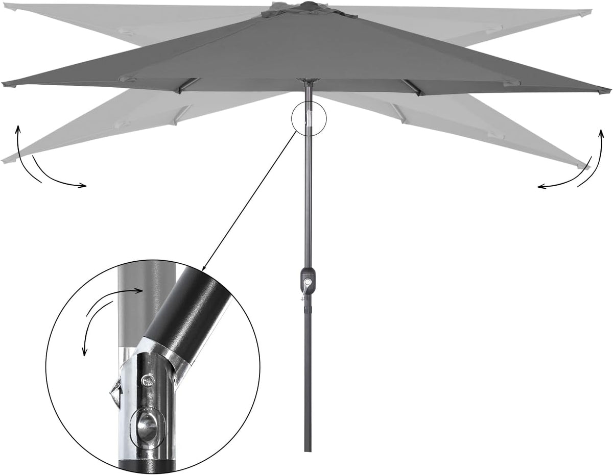 Angel Living Parasol Ø300 cm - Rond - Grijs