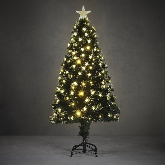 Luca Lighting Mercury Kunstkerstboom met Fiber Optic LED-Verlichting - H150 x Ø65 cm - Groen