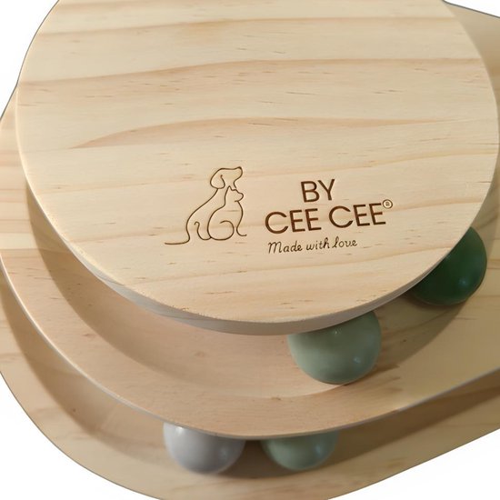 By Cee Cee Krabpaal - Krabpaal voor Katten - Katten Krabpaal - Houten Kattenspeelgoed - Ideaal Voor Meerdere Katten - 38x24.5x47.5cm - Noa