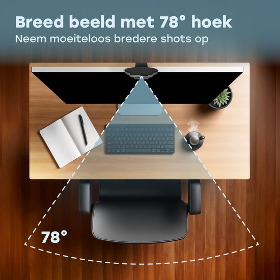 Audyn Webcam - 5MP - 2K Full HD - met Microfoon - voor PC - incl. Cover & Standaard - Streaming Camera - Webcams