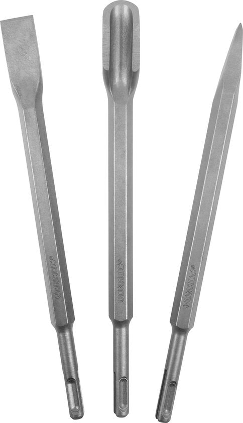 VONROC Boor- en beitelset SDS-Plus – 12-delig – Universeel – Koffer incl. boren, punt, guts- en platbeitels