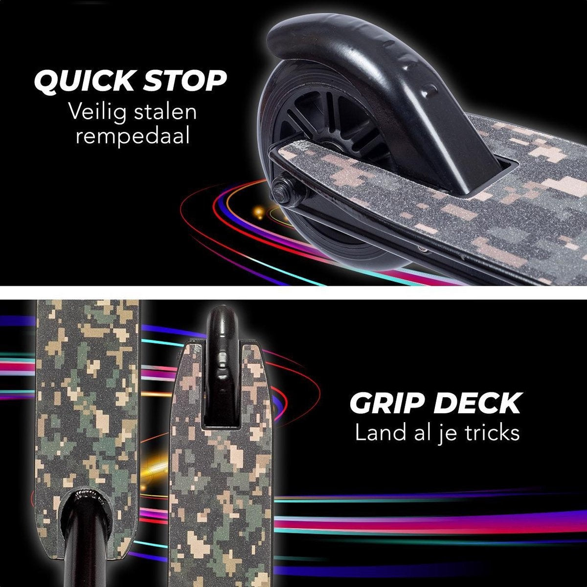 LifeGoods StuntRider - Stuntstep - 100mm Wielen - Zwart