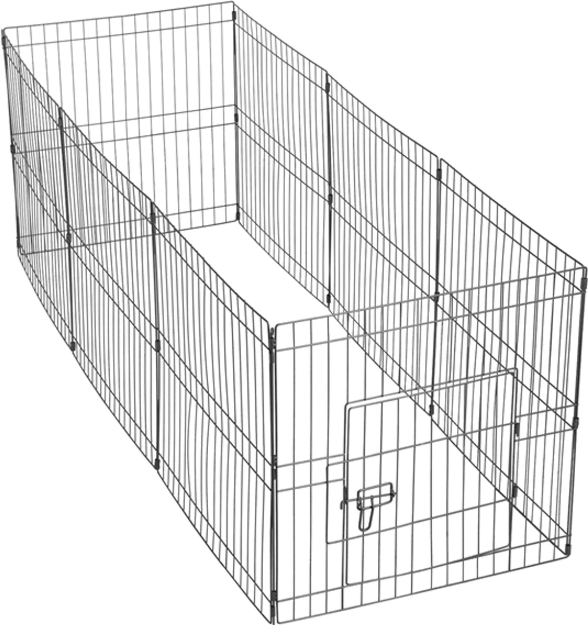 Yaheetech Puppyren Speelren – 61 x 61 cm Per Paneel – Voorzien Van 8 Panelen En Veiligheidsslot En Afgeronde Randen En Grondpinnen – Voor Puppy En Konijn – Zwart Metaal