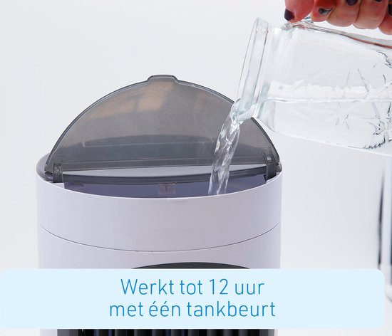 Livington SmartChill wit - draagbare luchtkoeler - waterkoeling - luchtkoeler - 3 snelheden - voor 12 uur koeleffect