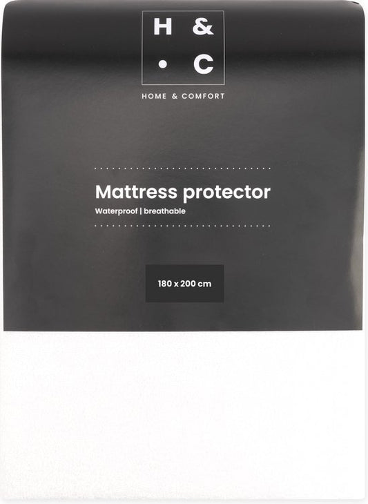 H&C Waterdichte Matrasbeschermer - 180 x 200 cm - 100% PES Jersey - Ademend & Anti-allergeen