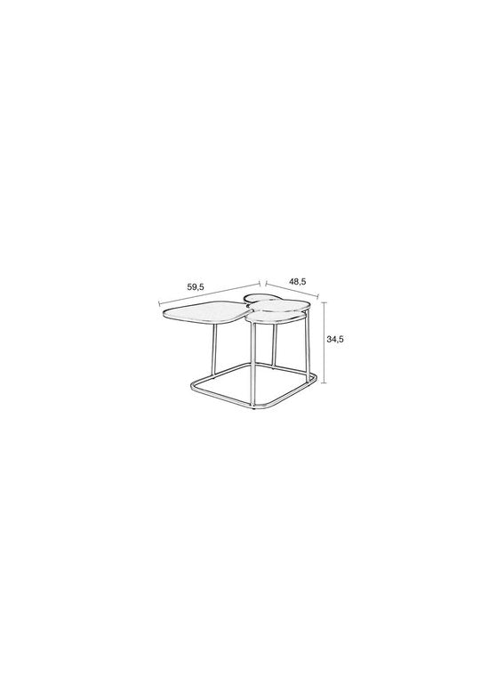 Zuiver Moondrop Metalen Bijzet tafel - Olijfolie - 48.50x55x43.70 - 5.24kg