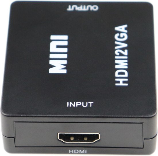 Techvavo® HDMI naar VGA Converter - HDMI naar VGA Adapter - 1080p Full HD (50/60 Hz) - Video Kabel Adapter - Zwart
