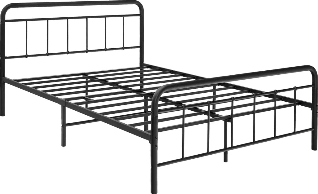 Coast -platformbed gemaakt van metalen modern bedframe met hoofd en voet deel 208 x 164 x 102 cm zwart
