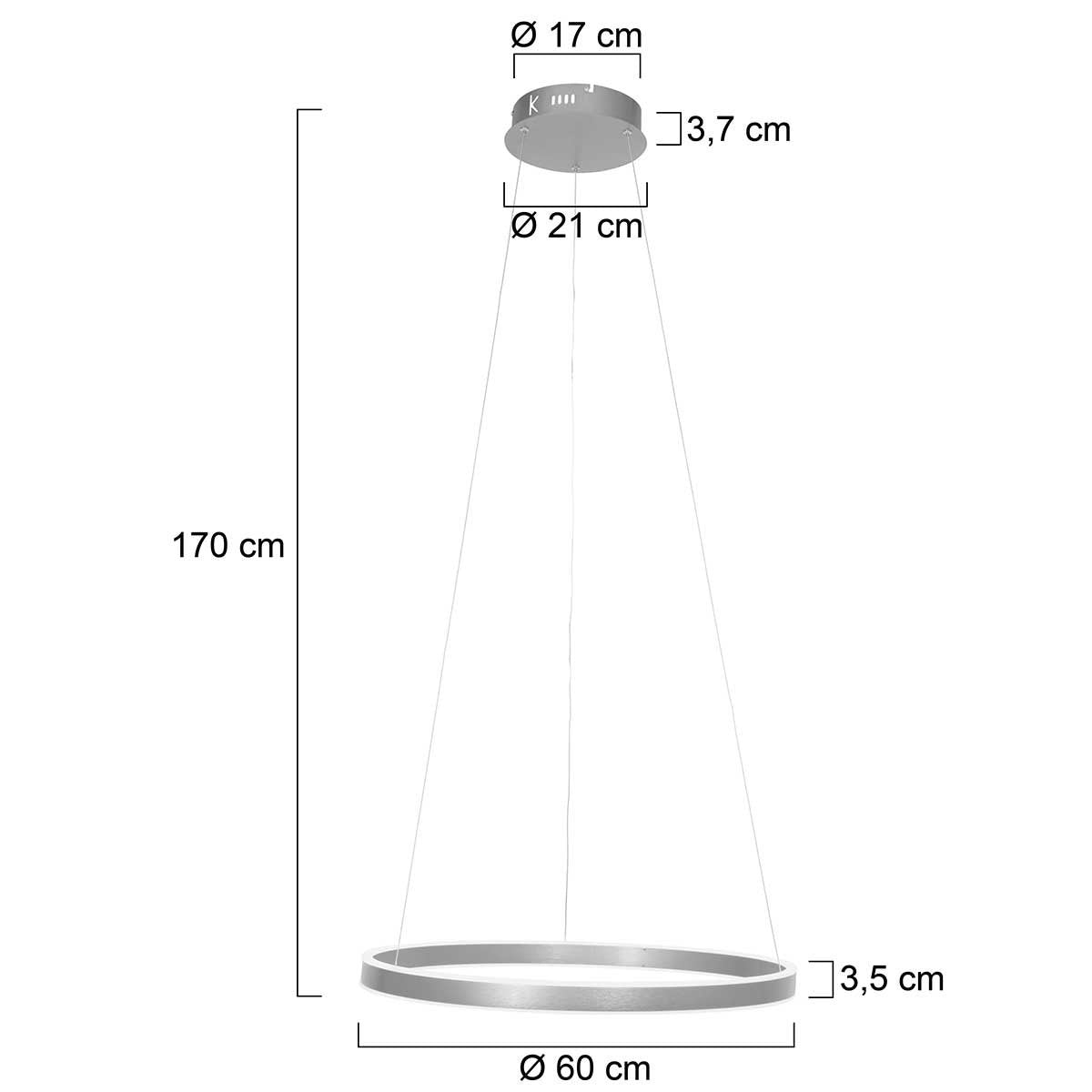 Steinhauer - hanglamp - Ringlux - staal - metaal - Ø 60cm - LED - 3502ST