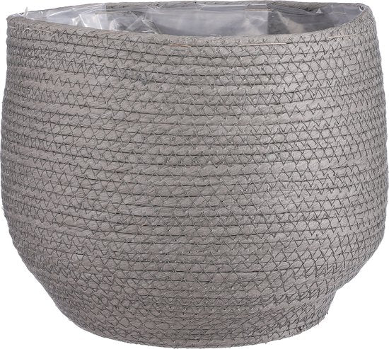 Mica Decorations Jorck Mand voor Planten - H24 x Ø26 cm - Papier - Grijs