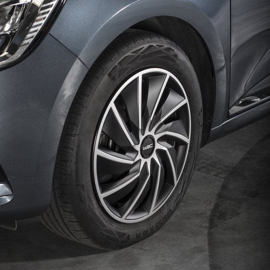 WRC Wieldoppen 14 inch - zilver/zwart - 4st