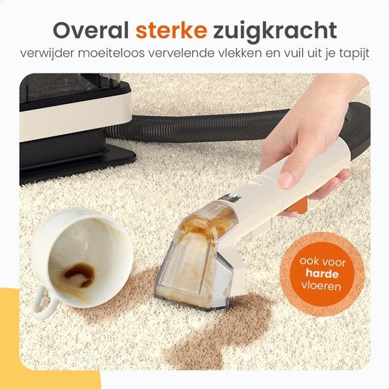 Goliving Tapijtreiniger - Reinigingsmachine - Krachtige Vlekkenreiniger - 450W Motor - Draagbare Bank Reiniger - Waterstofzuiger Met 2 Opzetstukken