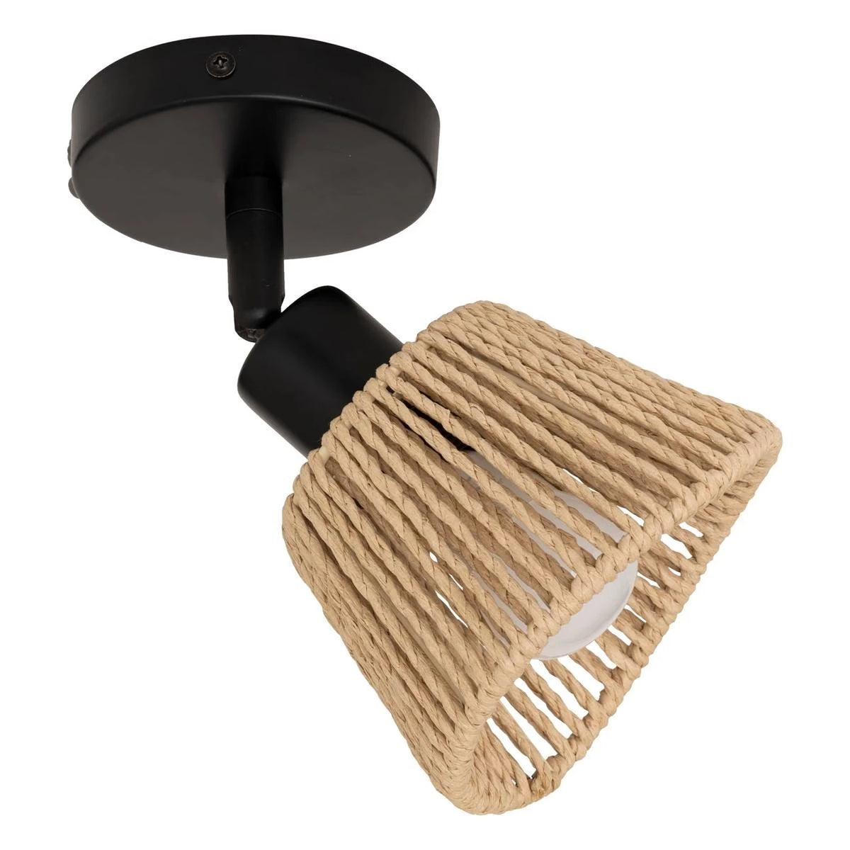 Atmosphera Myha Wandlamp – Verstelbare Spot – Metaal & Touw – E14 – 10 cm