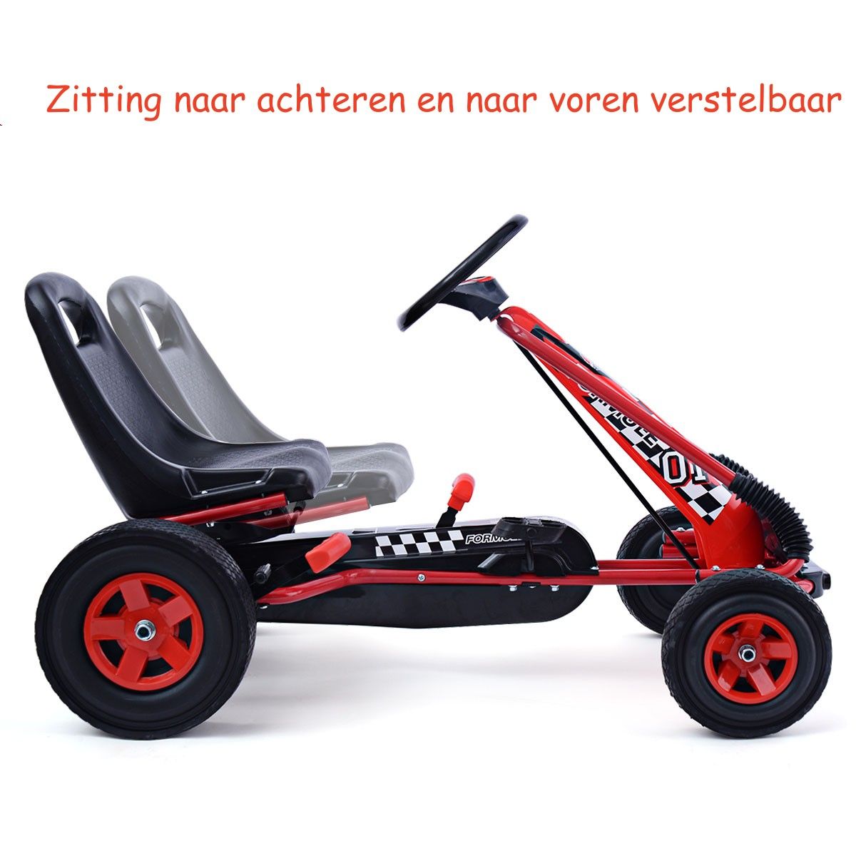 Coast Skelter voor kinderen - verstelbare kuipstoel - stalen frame - rood