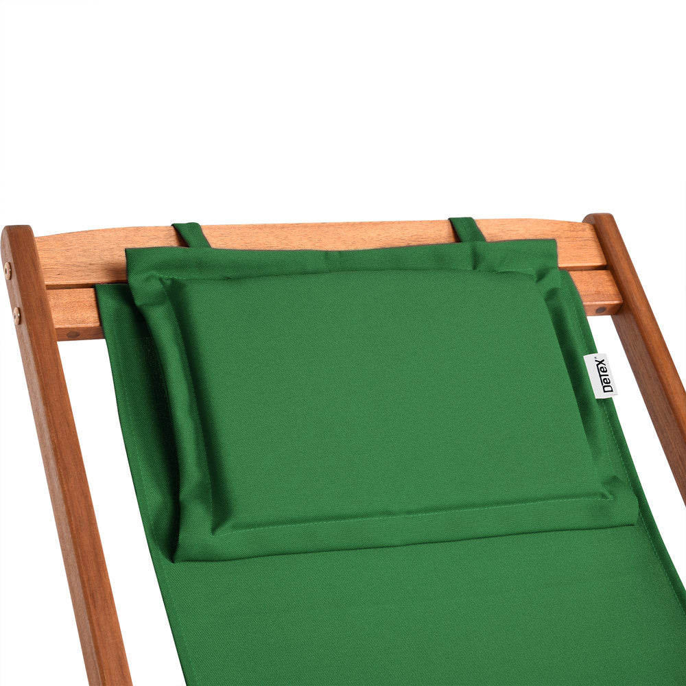 Casaria Ligstoel Acaciahout – Opvouwbaar tot 160kg – Groen