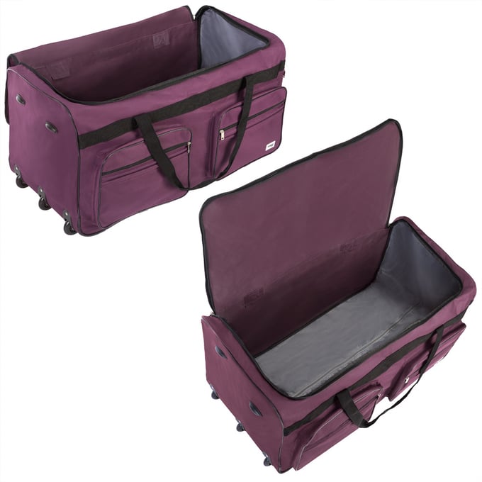 Deuba XXL Reistas Bordeaux Rood met trolley-functie 3 wielen 160 LITER 85x43x44cm