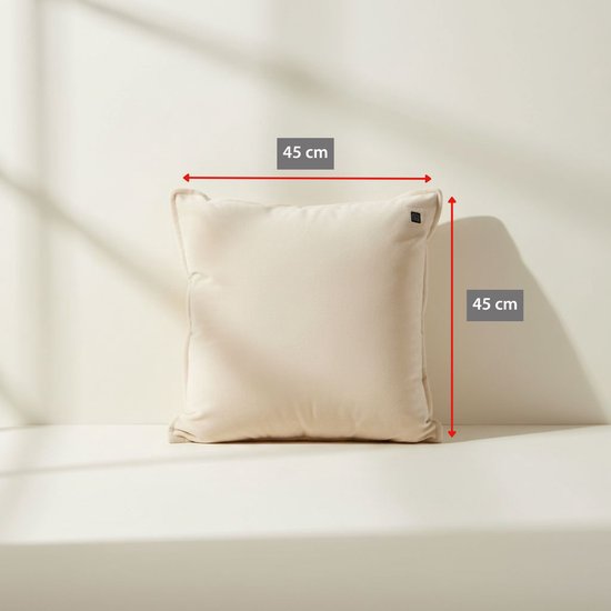 alpina Warmtekussen Oplaadbaar met Powerbank – Warmte kussen Elektrisch met 3 Warmtestanden – Verwarmingskussen met Fleece Hoes – 45x45cm – Beige