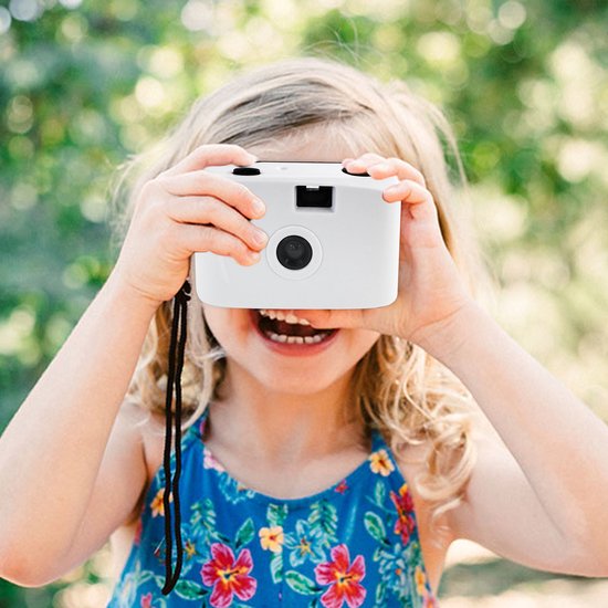TibaGoods wegwerpcamera - Met rol - Waterdicht - Analoge Camera - Kinder Camera - Wit