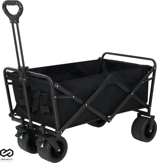 Infinity Goods Bolderkar XL - Opvouwbaar - 180KG Draagkracht - Draaibare Wielen - 95 x 57 x 96 CM - Verstelbaar - Zwart