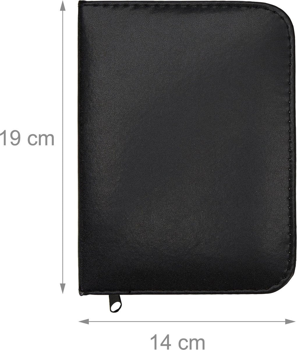 Relaxdays Baardverzorging / manicure set 11-delig - verzorgingset voor mannen - o.a. baardschaar / baardkam / scheermes in leren opbergetui