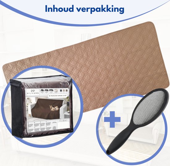 Hilvard - Hondendeken - Kattendeken - Bankbeschermer - Hondendeken auto achterbank - Geschikt voor bank, auto en bed - Zand - 76 x 127cm - Hondenkleed - Hondenmat