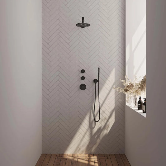 Brauer Black Edition Inbouw Regendouche Set 01 - 20 cm Douchekop - Mat Zwart