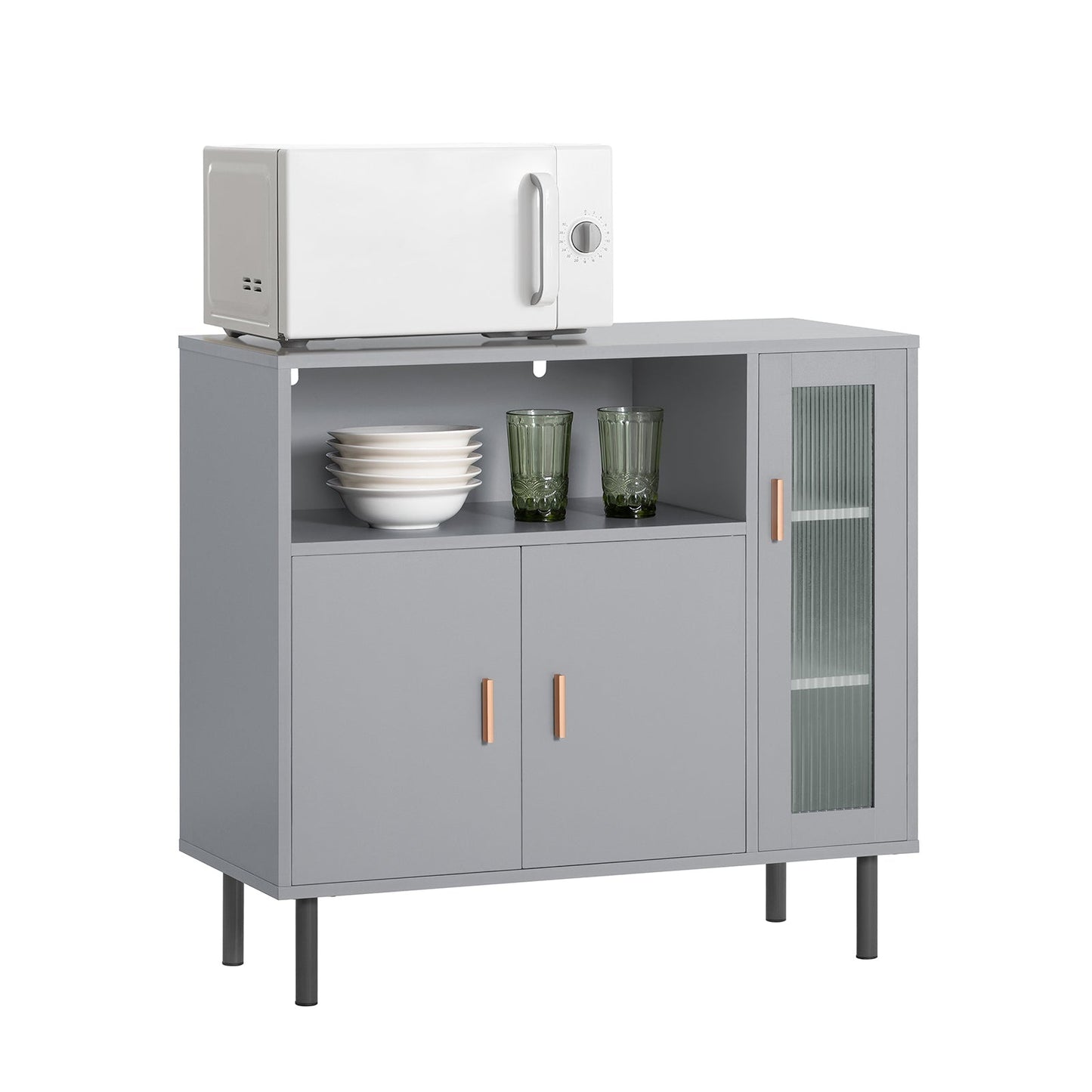 SoBuy FSB82-HG Eetkamer Dressoir - Keukenkast - Schoenenkast - Schoenenkist - Inkomkast - Opbergkast Met 1 Compartiment 2 Deuren