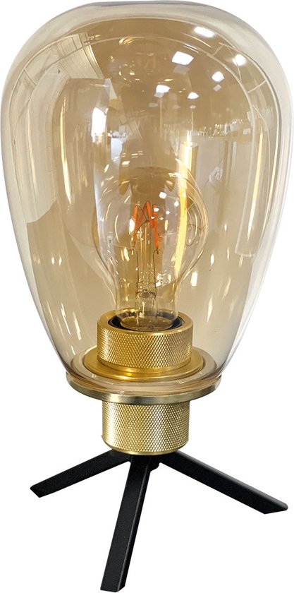 Steinhauer tafellamp Reflexion - amberkleurig - metaal - 15 cm - E27 fitting - 2682ME