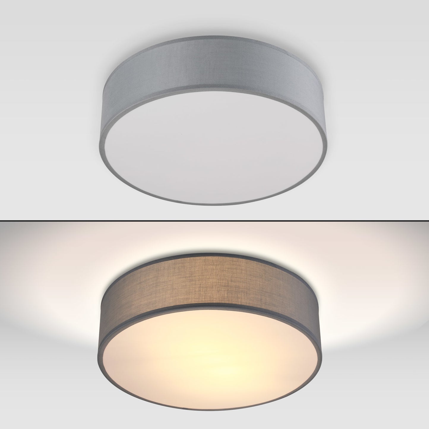 Monzana Plafondlamp - Grijs - Stof - Ø38cm