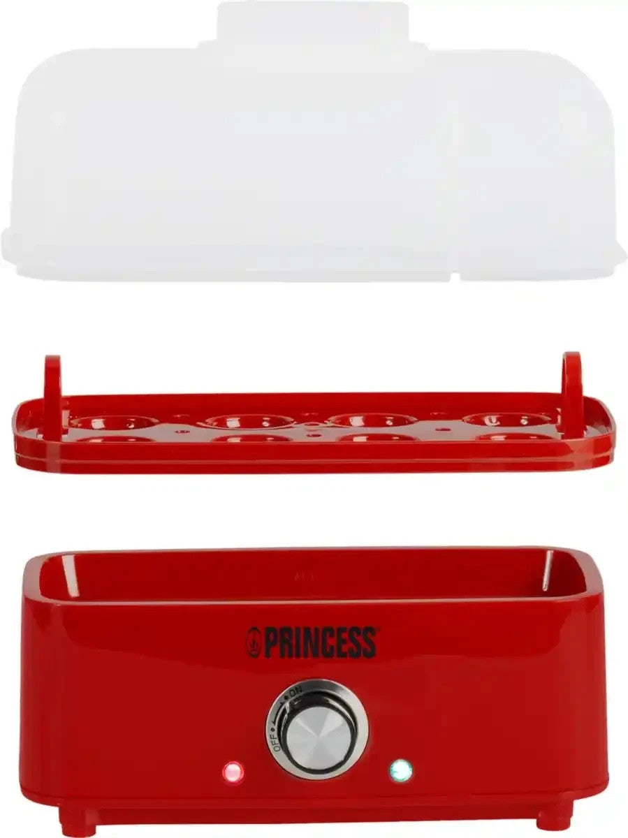 Princess Hot Dog Maker & Eierkoker 2-in-1 - Voor 6 Hotdogs en 8 Eieren met Broodjeswarmer