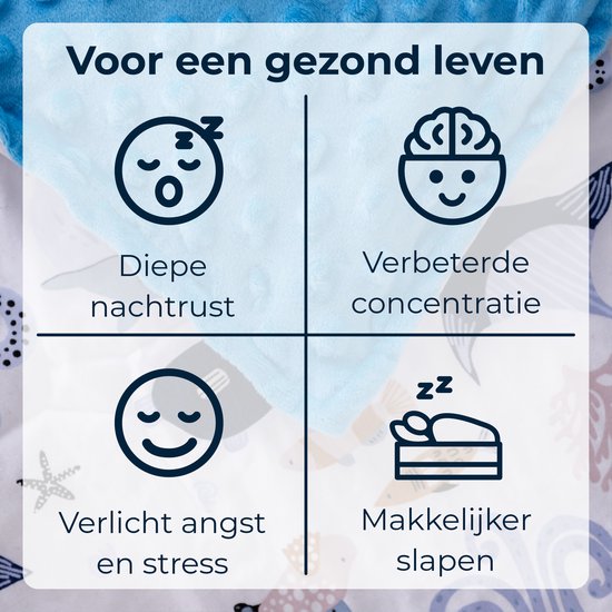 Nevali Verzwaringsdeken Kind Hoes - Duvet Cover Kids 140x200 cm - 4 Seizoenen - Blauw Minky Dot - Fleece Deken Kinderen en Baby