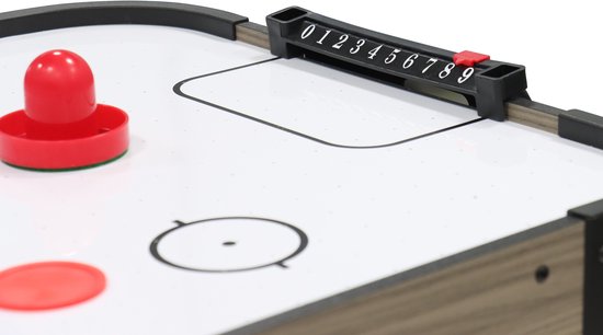 Cougar Airhockey Tafel Mini – 3ft Airhockeyspel – Compacte Airhockeytafel voor Thuis – Inclusief Pushers en Pucks – Eiken/Grijs