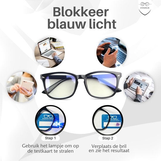 LC Eyewear Computerbril – Blue Light Bril – Blauw Licht Filter – Unisex – Zwart