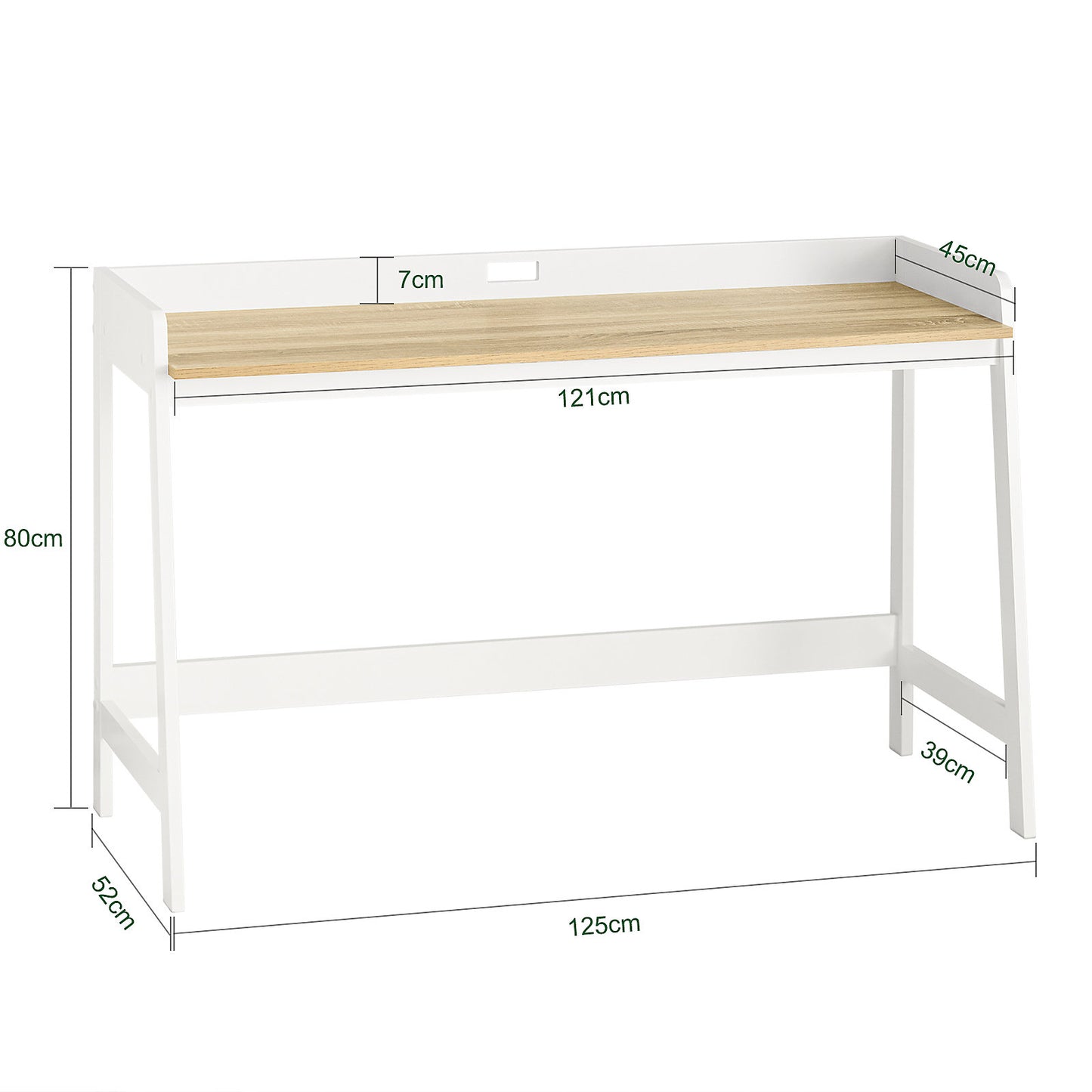 SoBuy Bureau / Home Office Desk – Wit Houten Design met Ruim Werkblad
