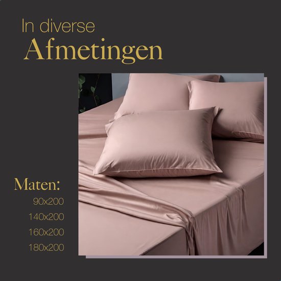 Ten Cate Premium Hoeslaken - Hoeslaken 90x200 - Hoeslakens - Katoensatijn - Geschikt voor boxspring en matras - Hoekhoogte 30cm - Elastiek Rondom - Strijkvrij - Roze - Blush