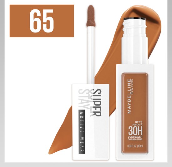Maybelline New York - SuperStay 30H Active Wear Concealer - 65 Deep Bronze - Langhoudende Volledig Dekkende Concealer met Matte Finish - 10 ml