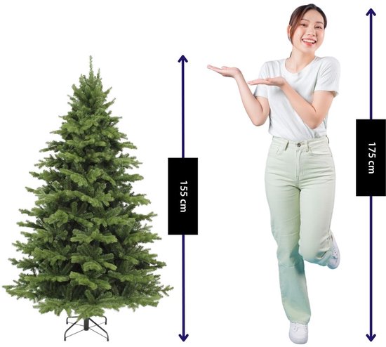 Triumph Tree Sherwood Deluxe - Kerstboom met Volle Uitstraling en 1092 Takken - Kerstversiering voor Binnen - Kunstboom Makkelijk op te Zetten - 155 x 112 cm - Groen