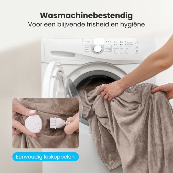Auronic Elektrische Deken - Warmtedeken - Sherpa Fleece - 9 Hitte en Timerstanden - Bovendeken - 200x180 - 2 persoons - Taupe