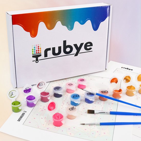 Rubye® Schilderen Op Nummer Volwassenen – Vodka Martini - Cocktails – Inclusief Verf en Penselen – Canvas Schildersdoek - Kleuren op Nummer - Dubbele Set - 15x20cm