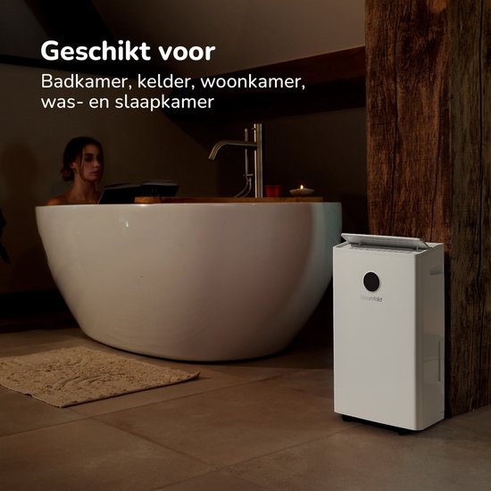 Bloomfold Luchtontvochtiger en Luchtreiniger - 25L per Dag - Incl. Was-droog Functie - Geschikt voor Woonkamer, Slaapkamer, Kelder & Badkamer